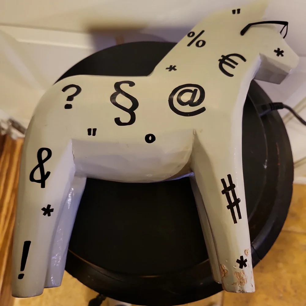 Dala IKEA White Wooden Horse Vintage